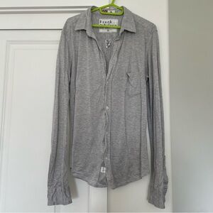 Frank & Eileen Barry Shirt Cotton Knit Flawed button down medium Thomas Mason